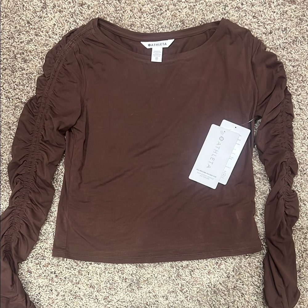 Athleta Women's Brown Ruched Top
